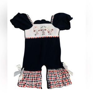 Abby & Evie One Piece Embroidery Cheerleader Romper Size 3 Months